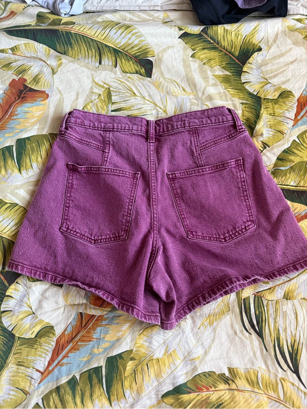 Maroon High Rise Shorts - Picture 2 of 2